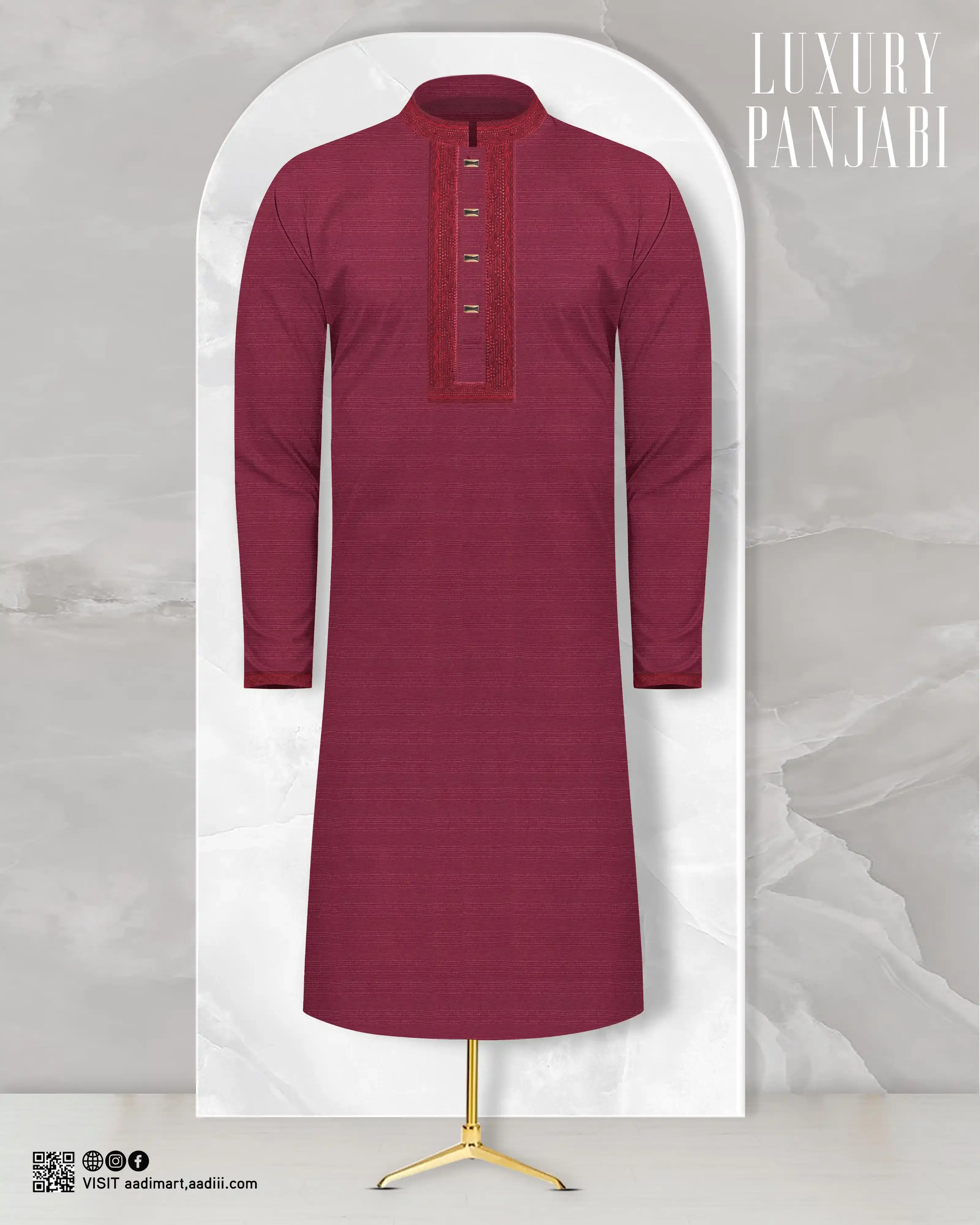 Maroon Majesty Panjabi - ZEENAN