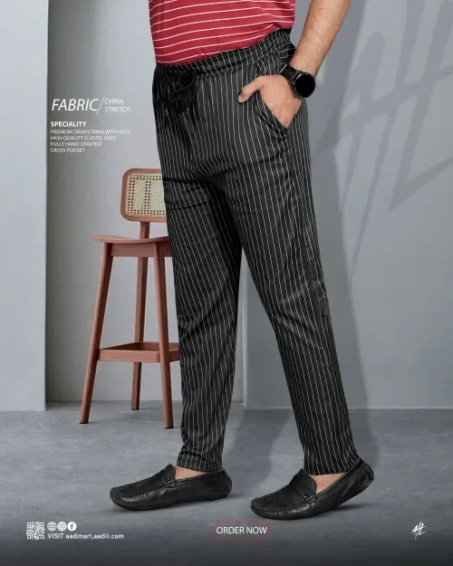 Vertical Stripe Trouser | Slim Fit | Men