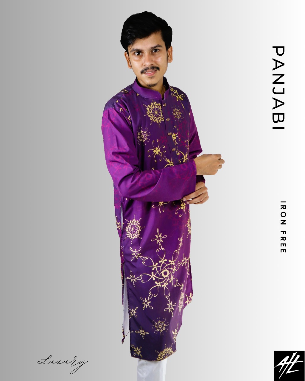 Iron Free Custom Print Panjabi for Men | Luxury