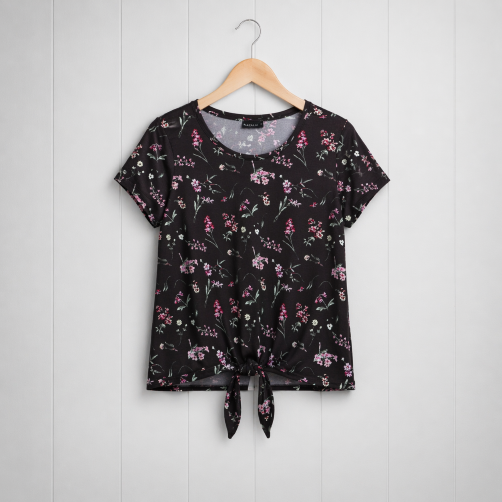 Stylish Tie-Front Top |Iron Free | Coffee Been