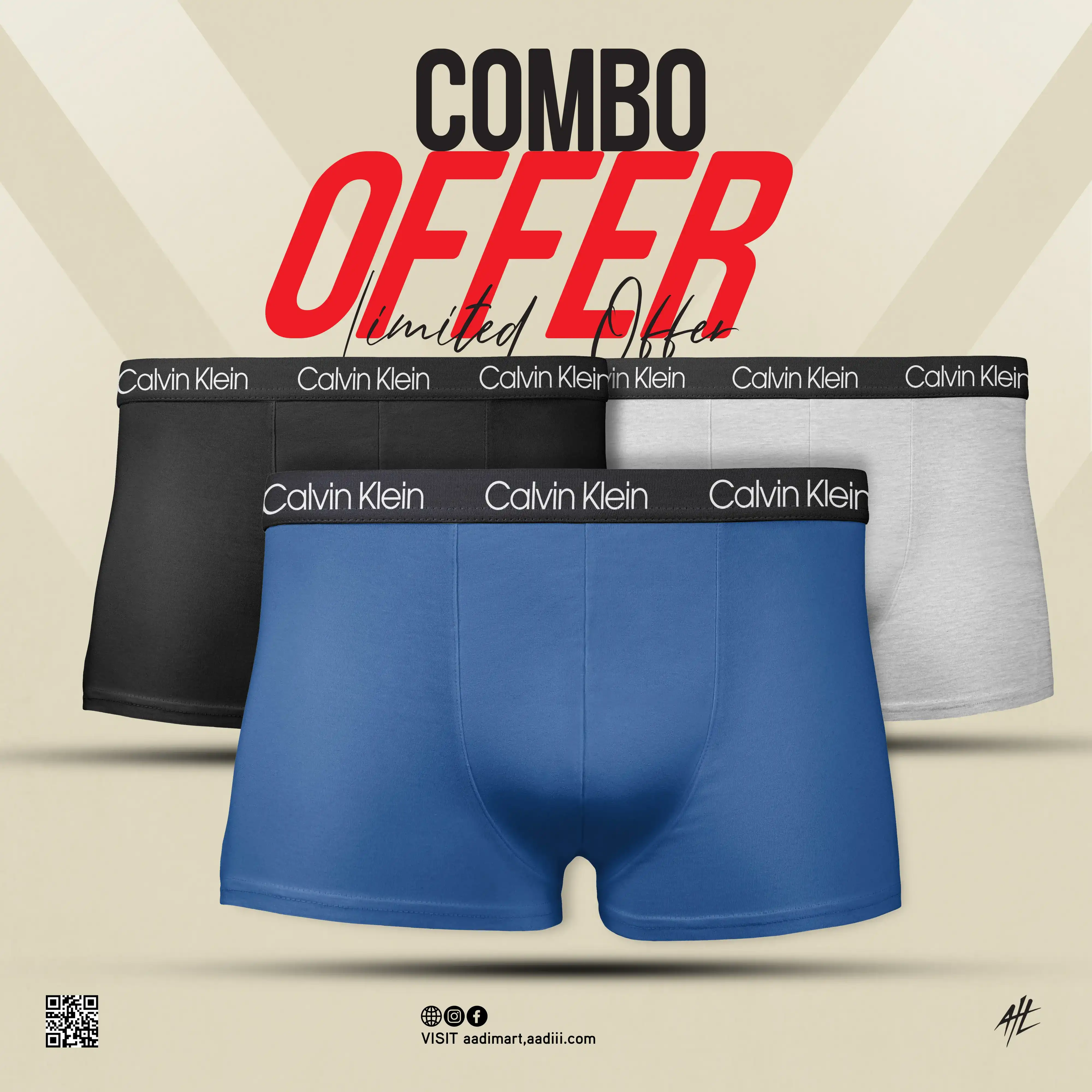 Calvin Klein Premium Men's Cotton Trunk Boxer Underwear – Soft Stretch Regular Fit