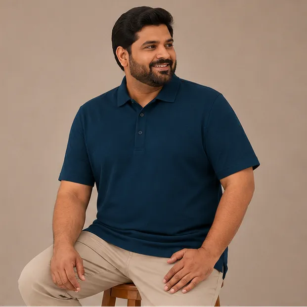 Plus Size Premium Piqué Polo Shirt | Teal