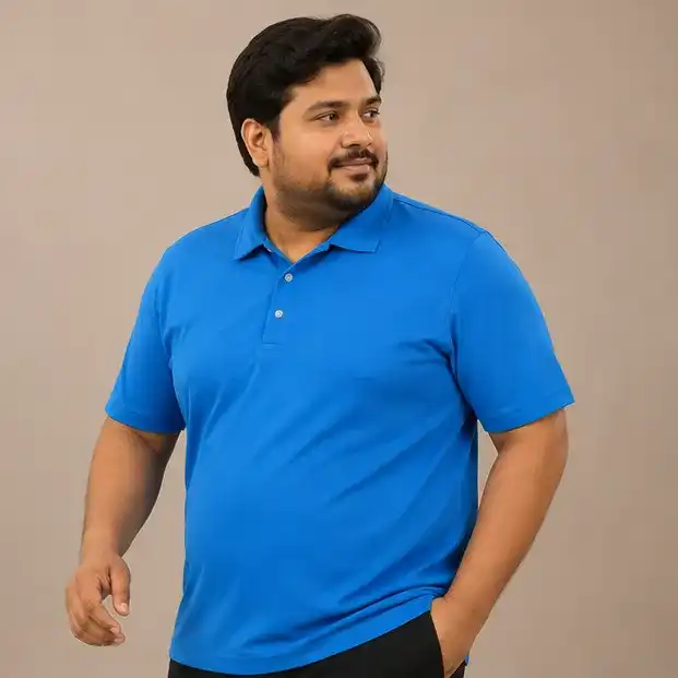 Men's Plus Size Dry Fit Polo Shirt | Premium Sports Polo | 100% Polyester | Iron Free | M–XXXL | Ocean Blue